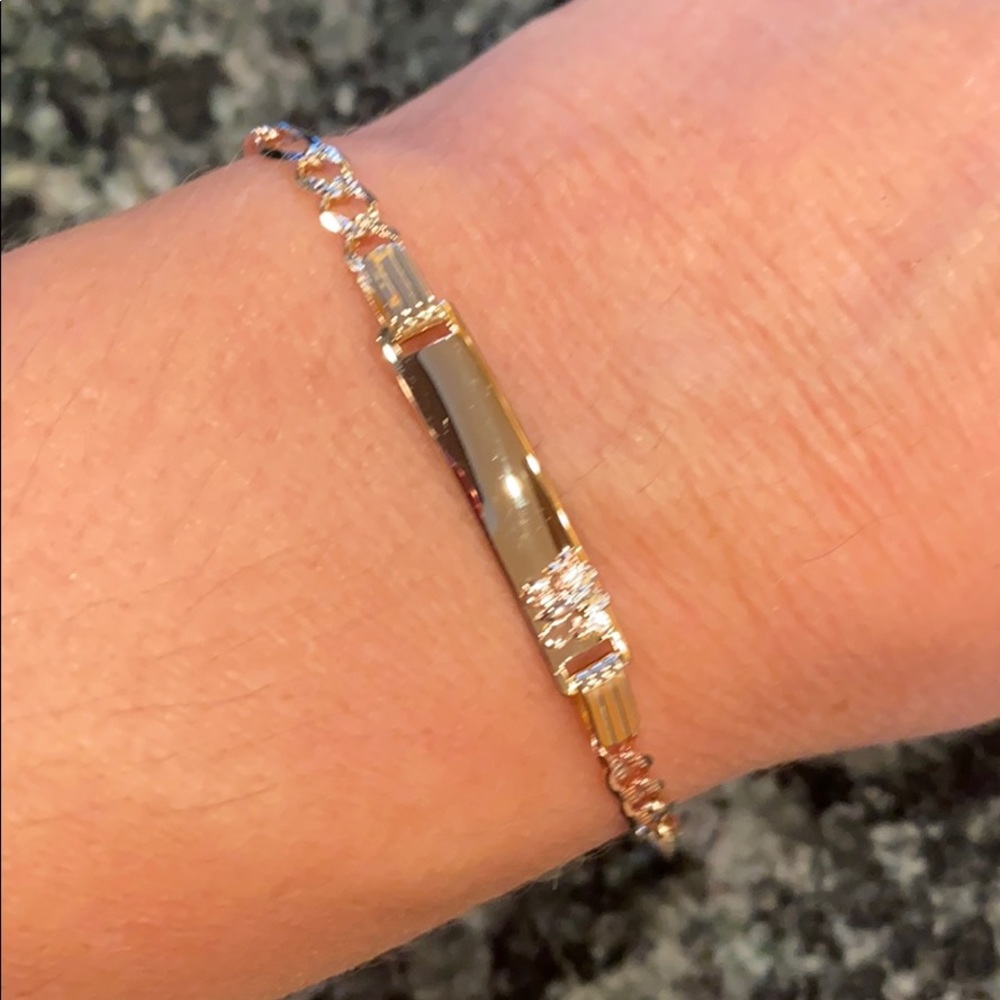 Girls 14k Gold Butterfly ID Bracelet 6 inches - Picture 4 of 15